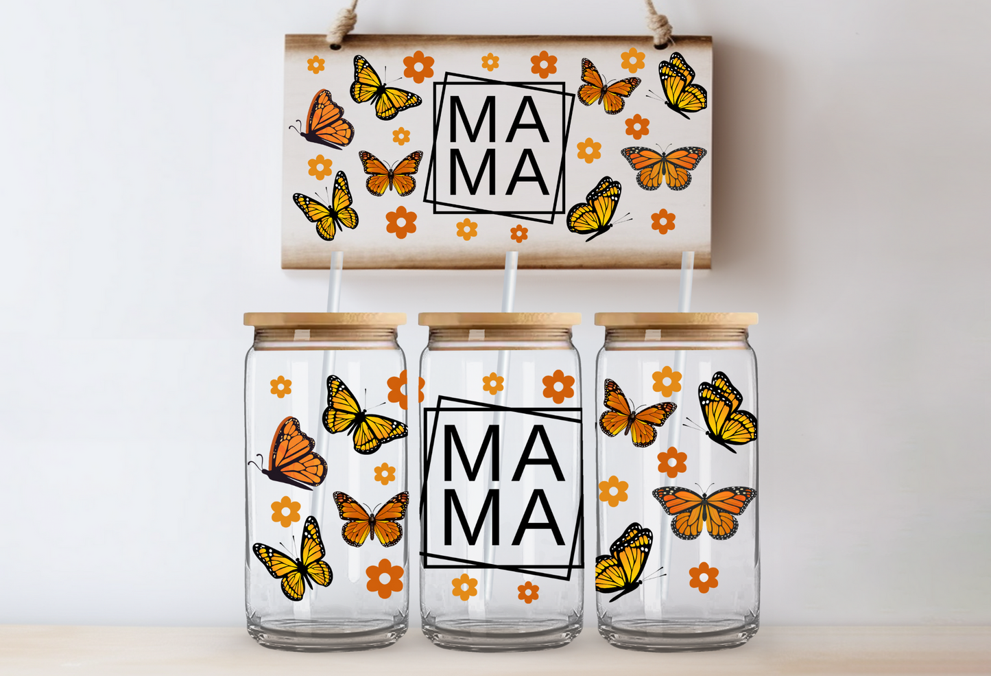16oz UVDTF Wrap - Mama Butterfly
