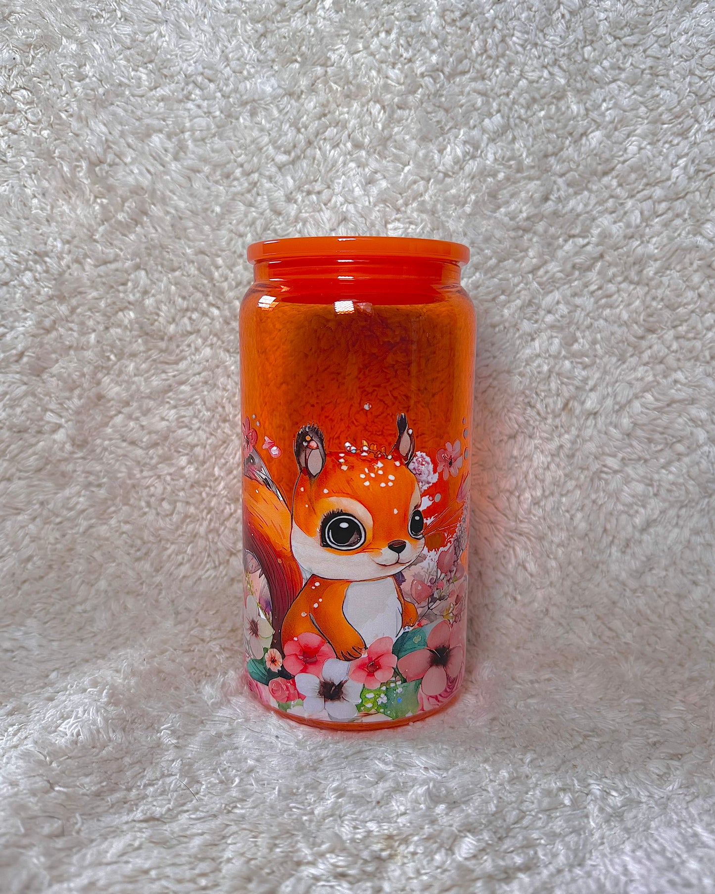 16oz Glass Cup - Squirrel