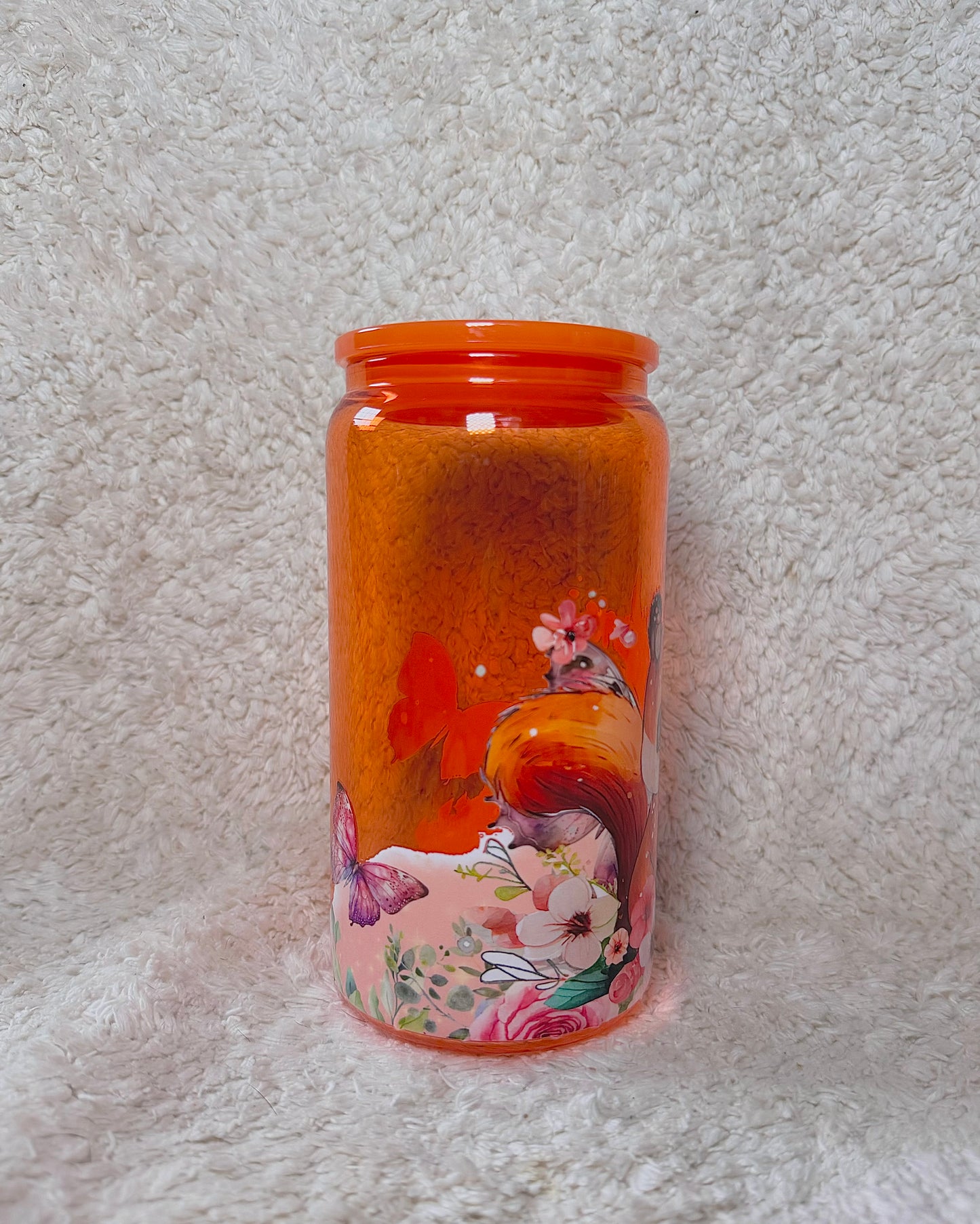 16oz Glass Cup - Squirrel