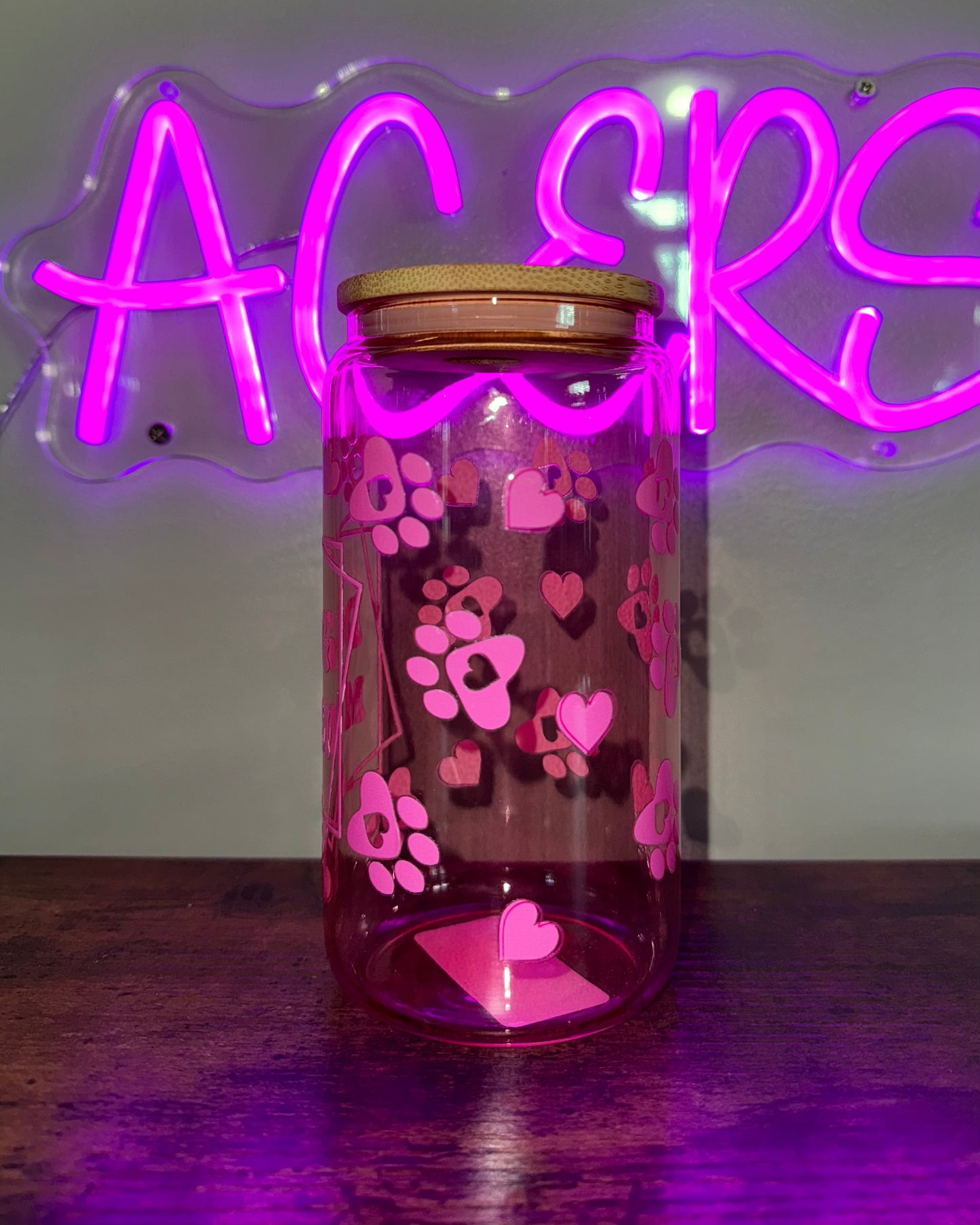 16oz glass cup - Dog Mom