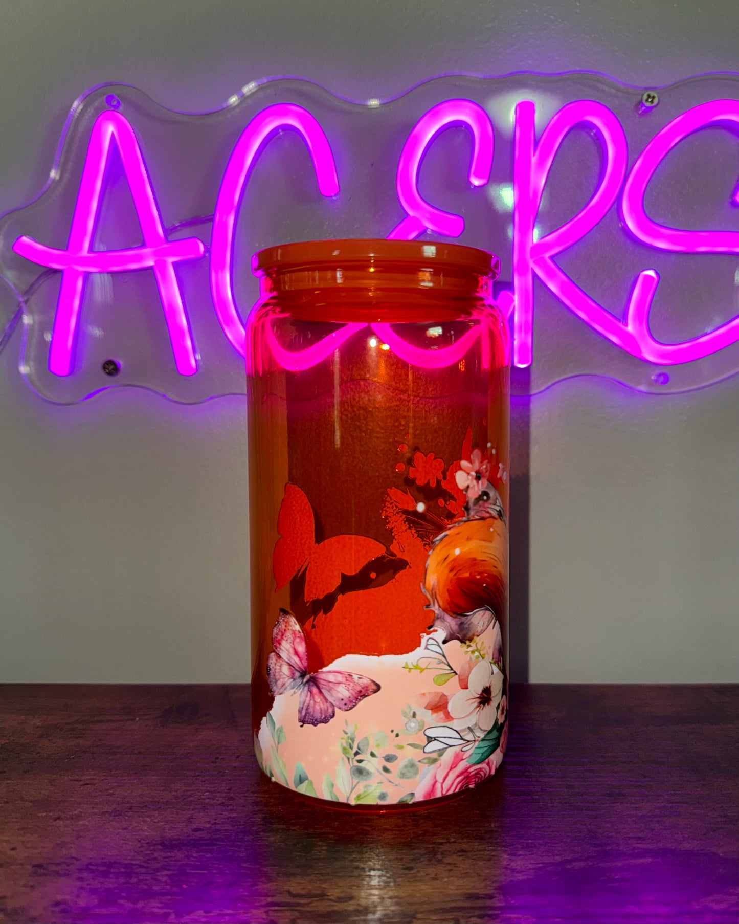 16oz Glass Cup - Squirrel