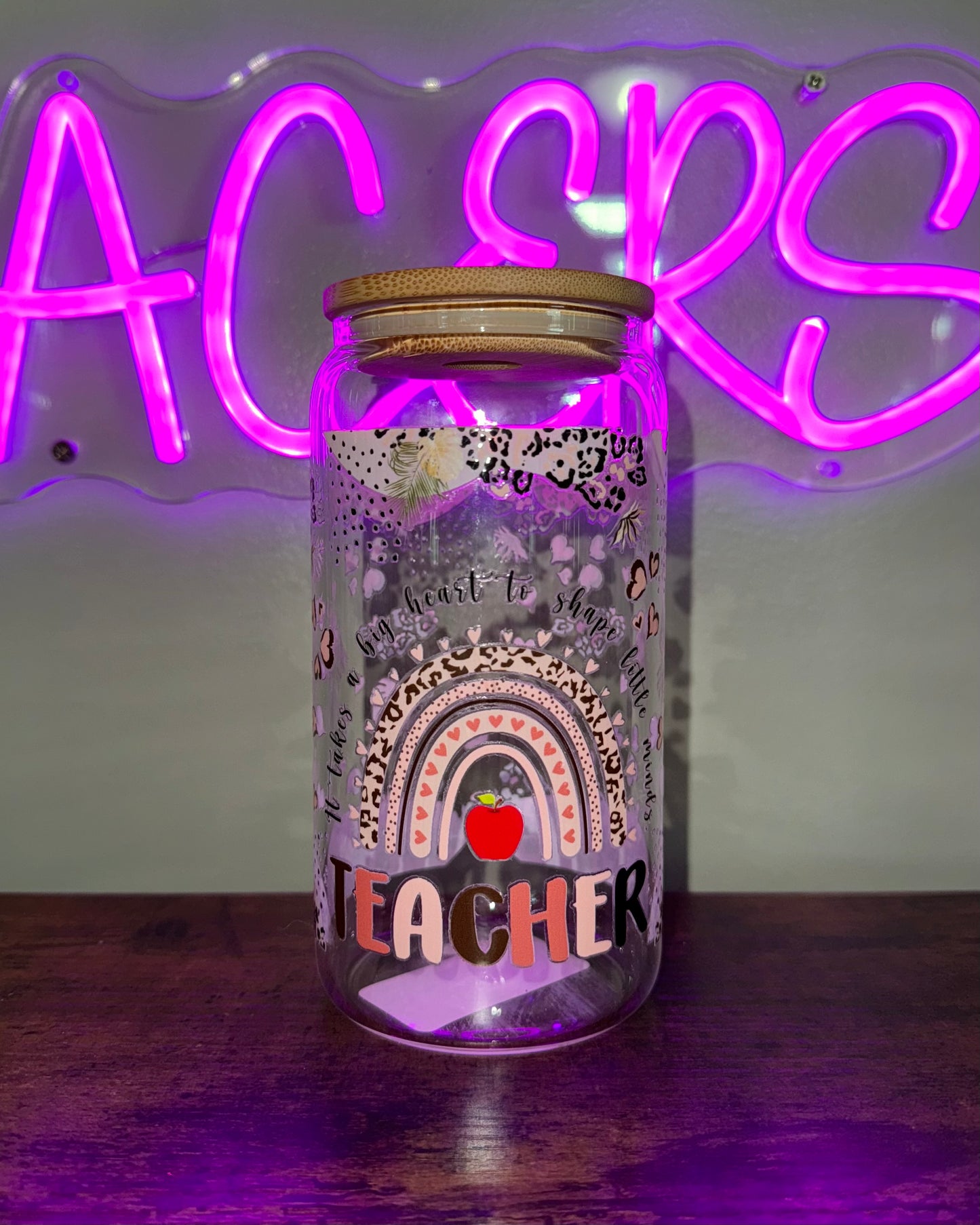 16oz glass cup - Teacher