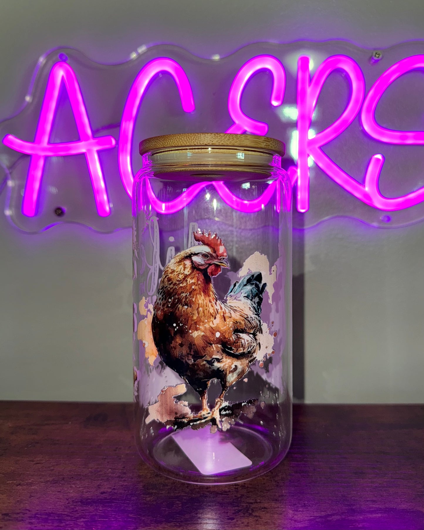 16oz glass cup - Life is Better with Chickens
