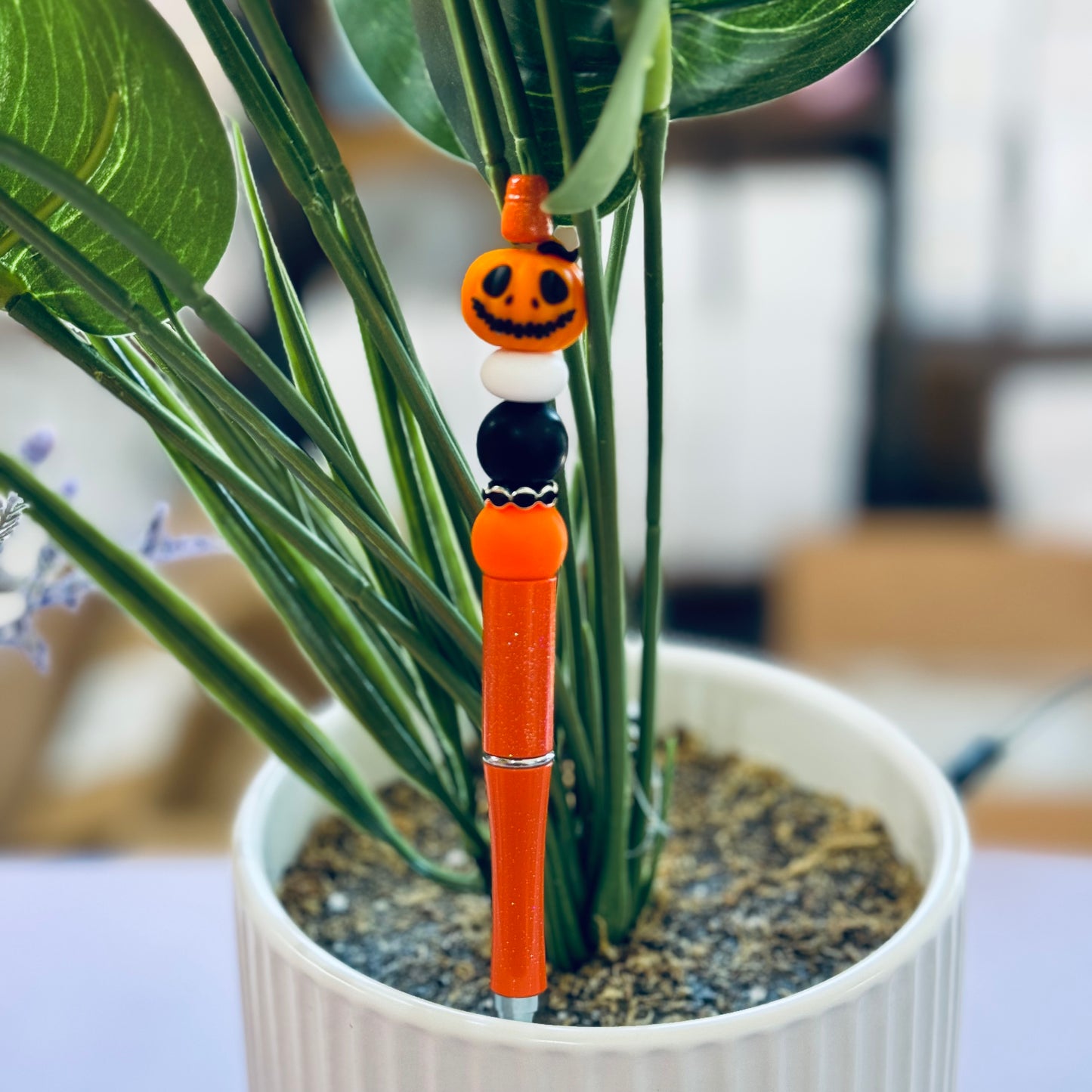 Custom Black Ink Pen - Pumpkin