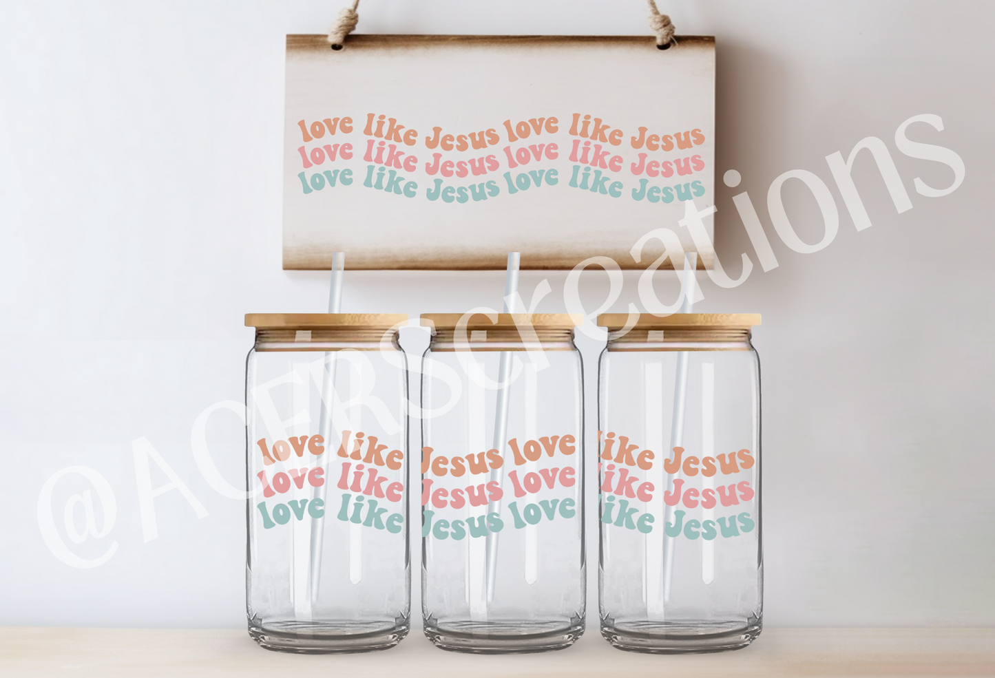 16oz UVDTF Wrap - Love Like Jesus