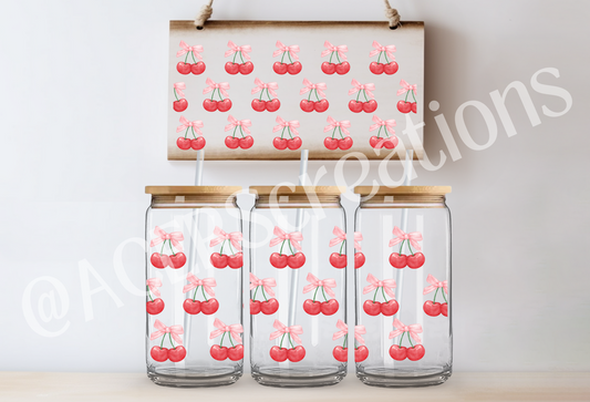 16oz UVDTF Wrap  - Cherry Bows