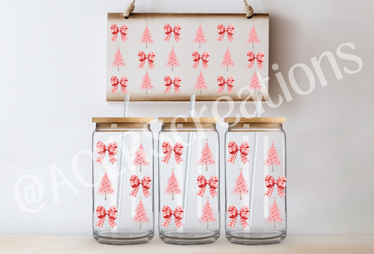 16oz UVDTF Wrap  - Christmas Tree Bows
