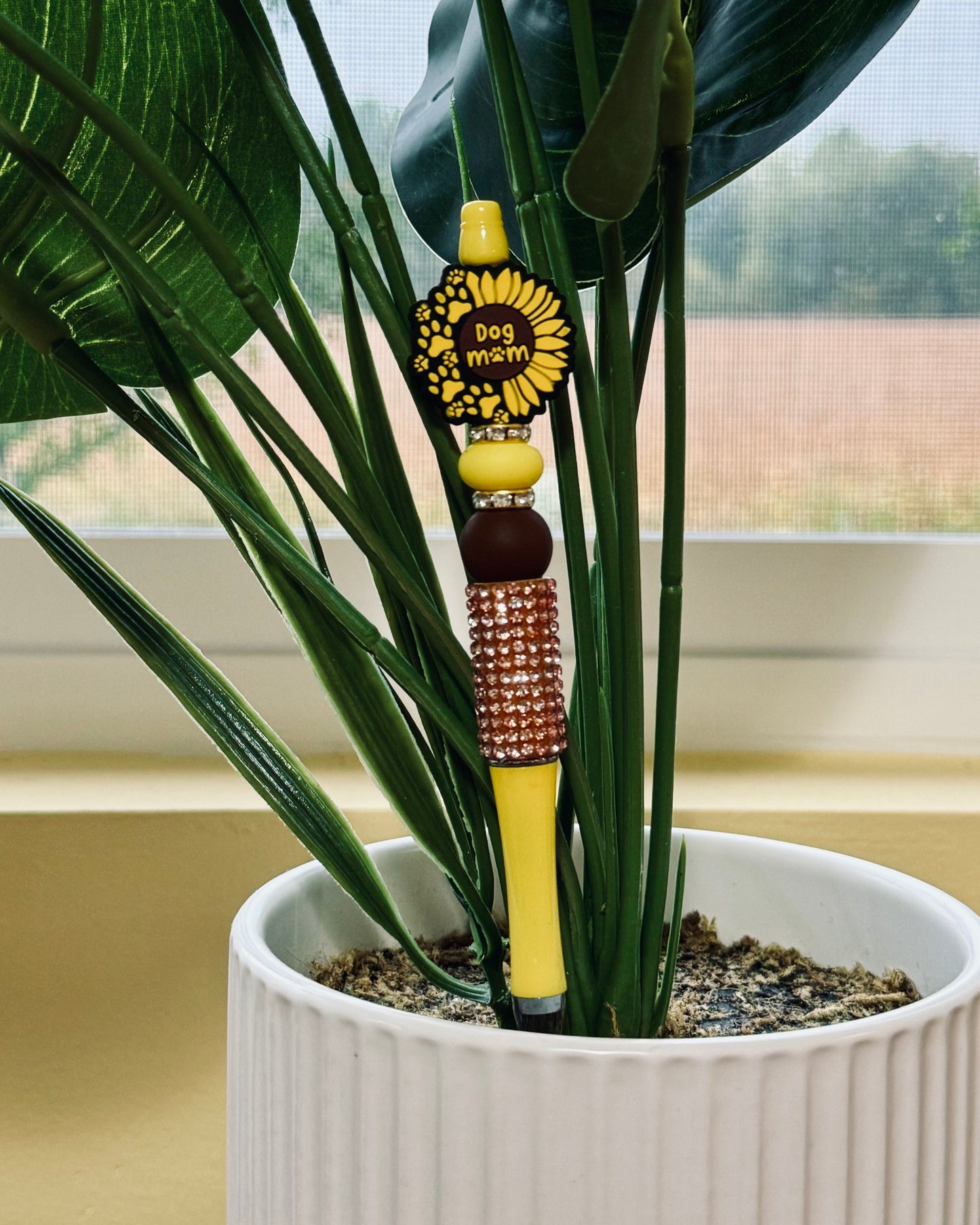 Custom Black Ink Pen - Sunflower dog mom