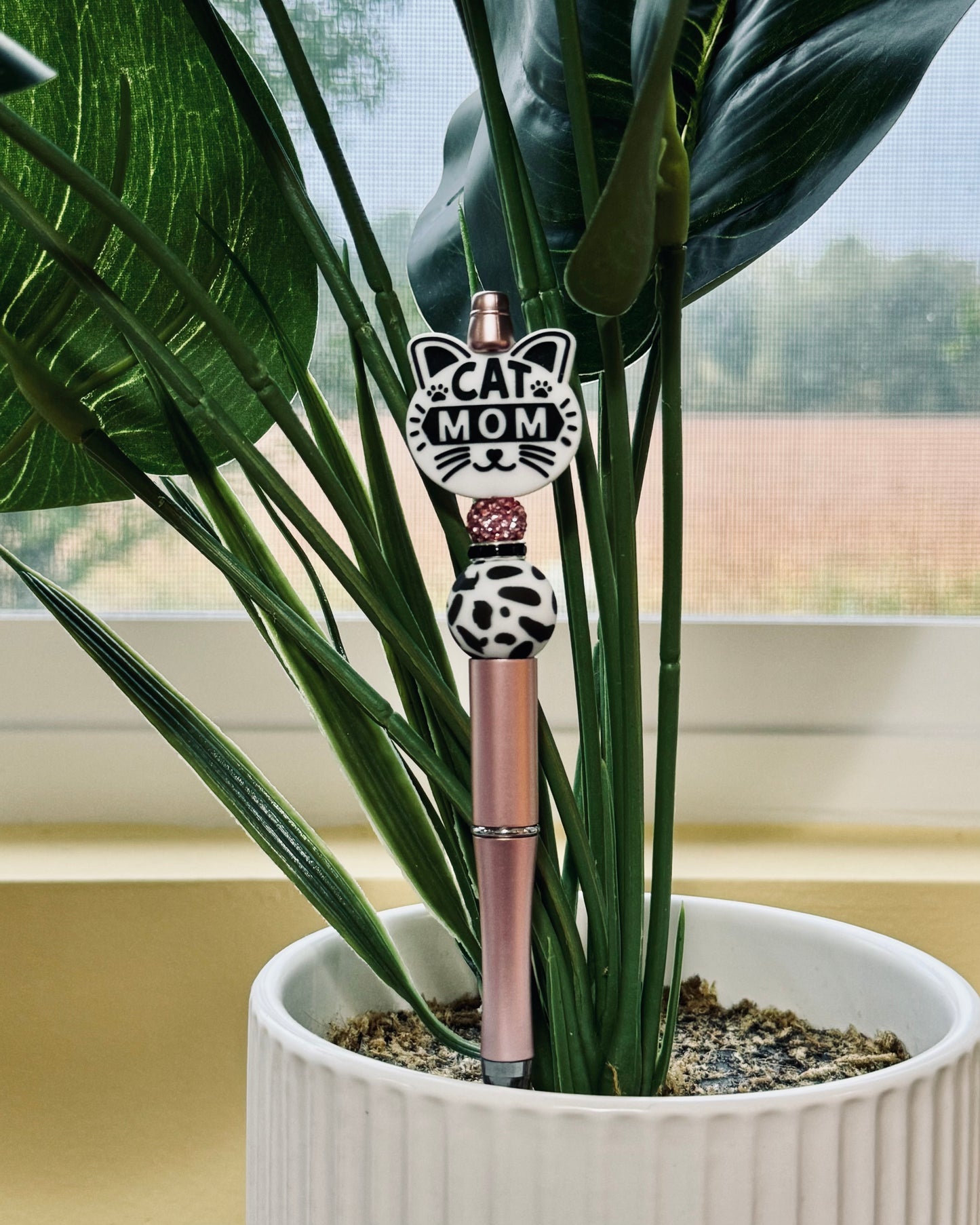 Custom Black Ink Pen - Cat mom