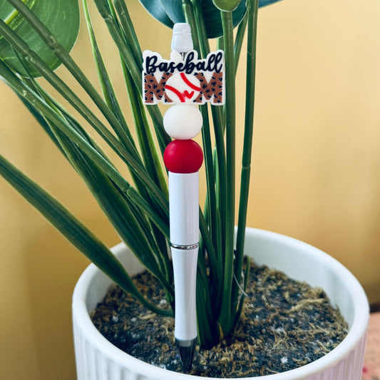 Custom Black Ink Pen - Baseball Mom