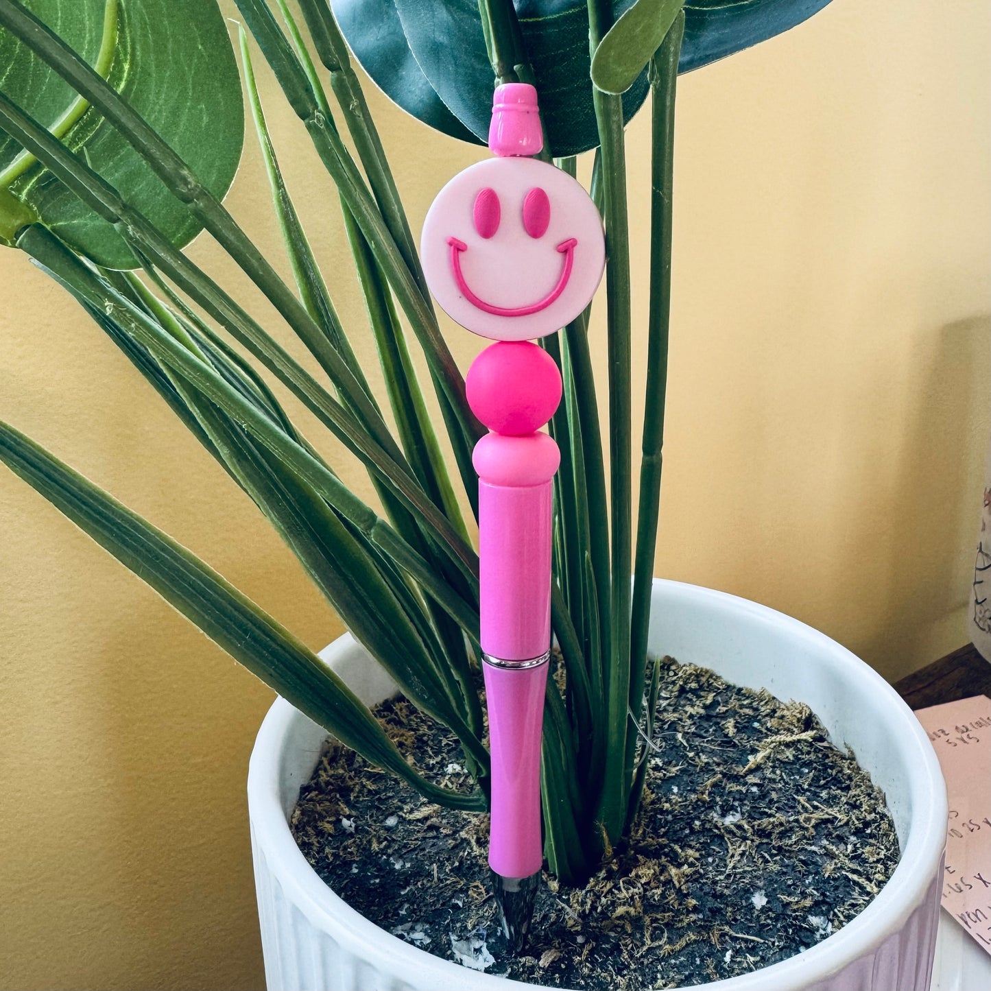 Custom Black Ink Pen - Smiley