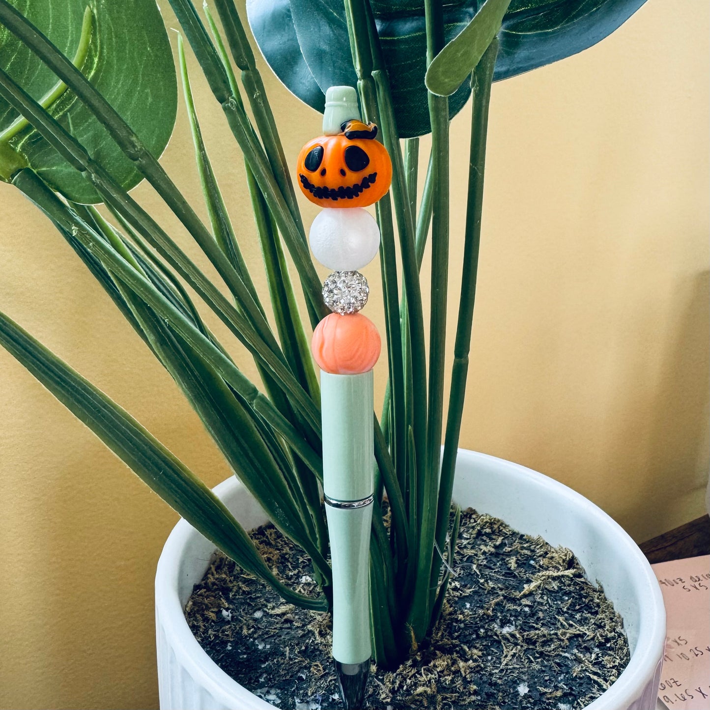 Custom Black Ink Pen - Pumpkin